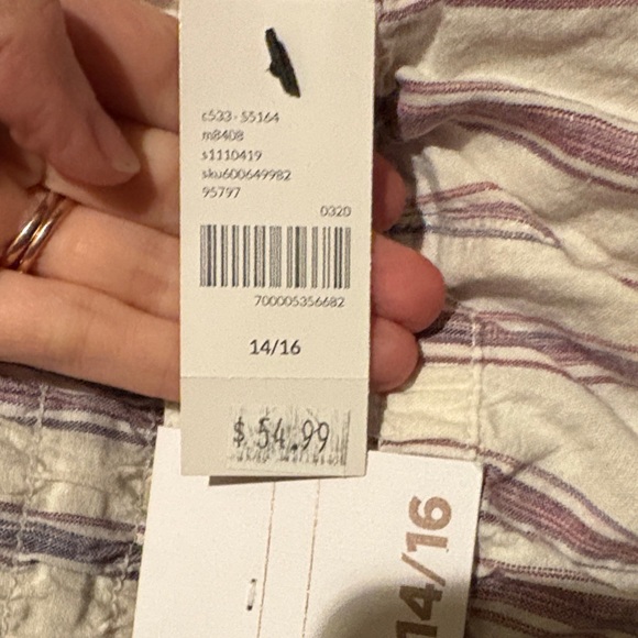 2 pair Lane Bryant White and Purple Striped Pants - Picture 8 of 8